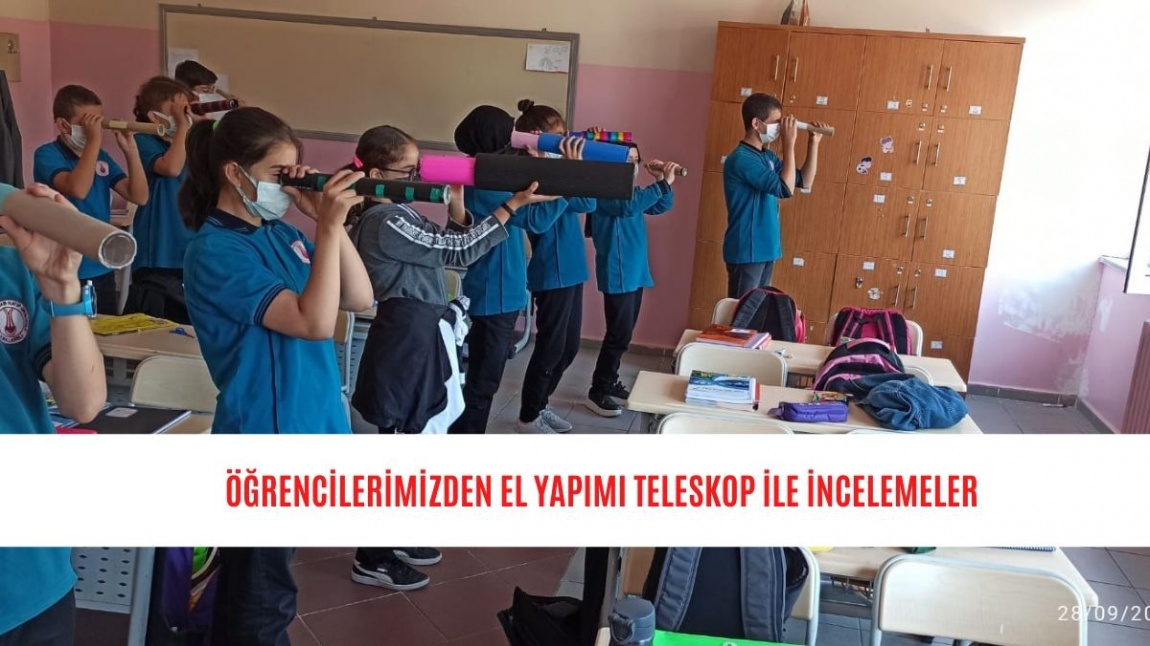 Öğrencilerimizden el yapımı teleskop ile incelemeler