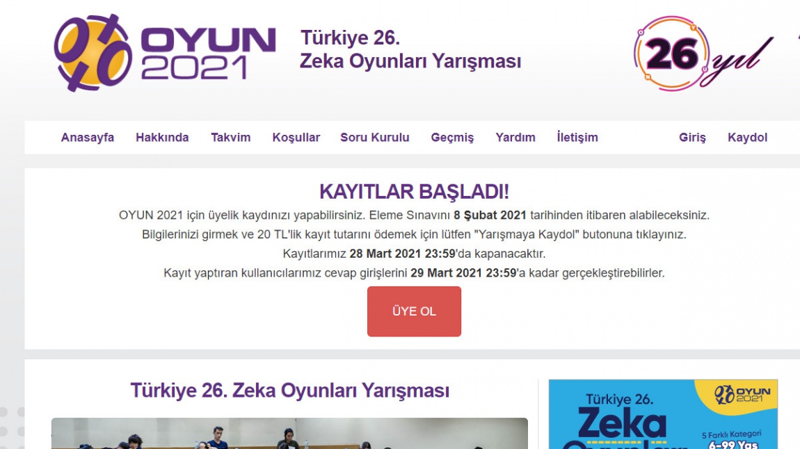 Türkiye Zeka Oyunları Yarışması (Oyun 2021)
